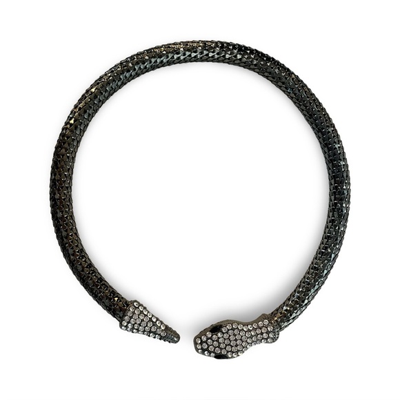 Jewelry - Black Snake Choker Necklace with Rhinestones